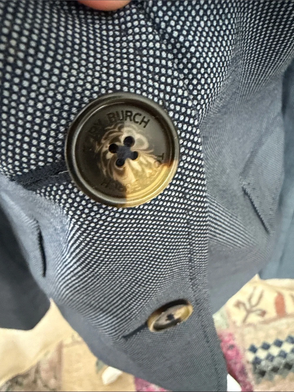 Tory Burch Navy Blue Tailored Blazer